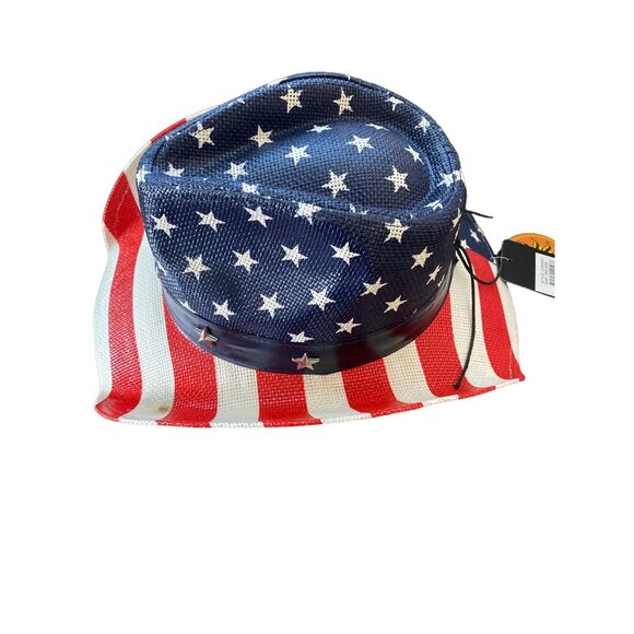 American Flag Star Detail Cowboy Hat - Picture 2 of 5